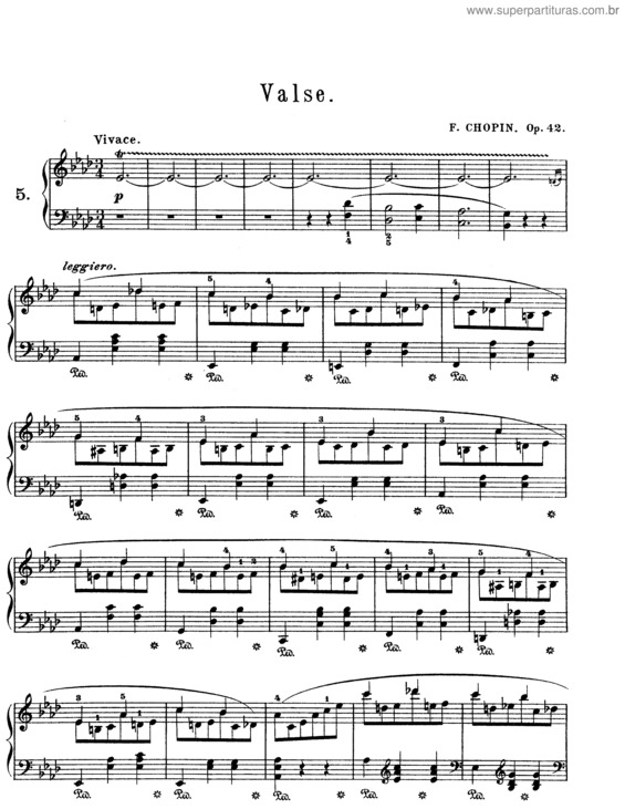 Partitura da música Waltz in A-flat major