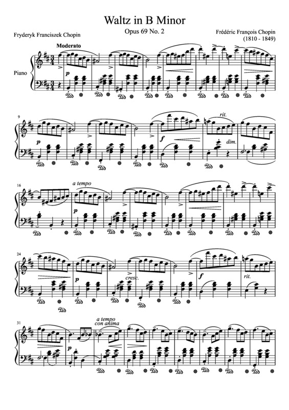 Partitura da música Waltz In B Minor