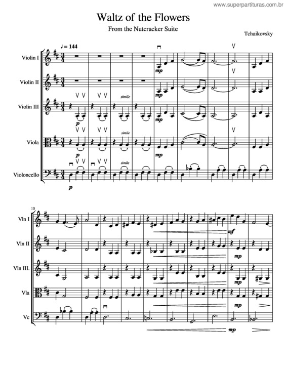 Partitura da música Waltz Of The Flowers From The Nutcracker