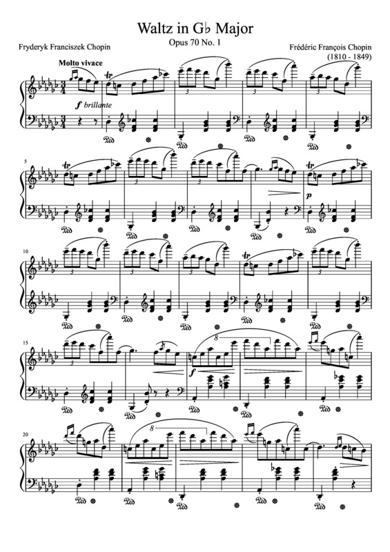 Partitura da música Waltz Opus 70 No. 1 In G Major