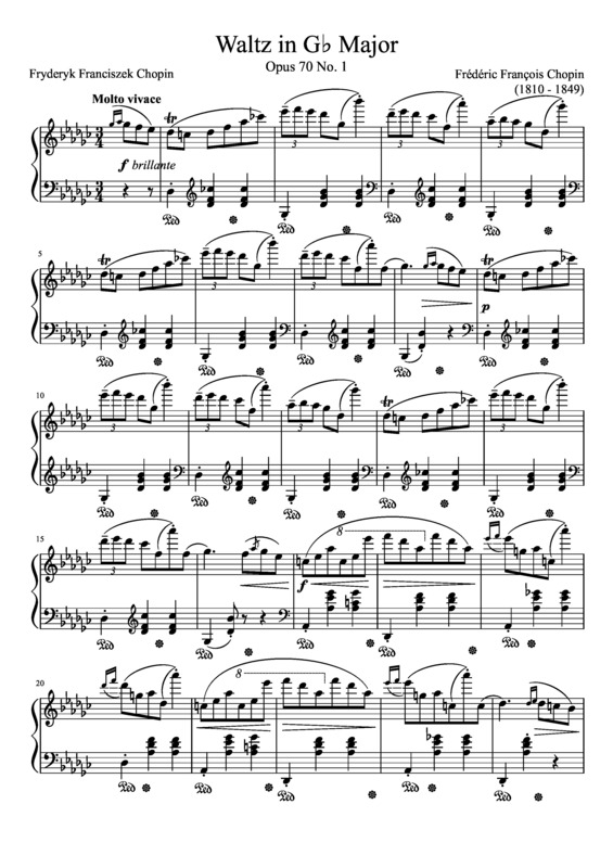 Partitura da música Waltz Opus 70 No. 1 In G Major