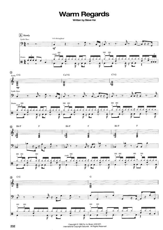 Partitura da música Warm Regards