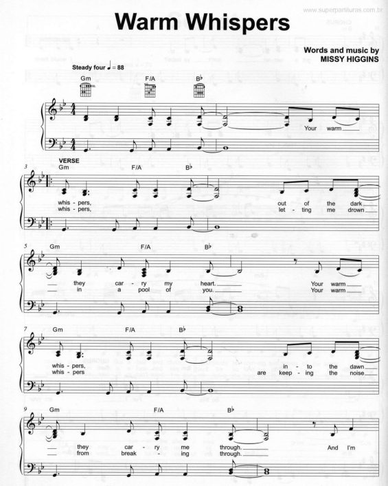 Partitura da música Warm Whispers