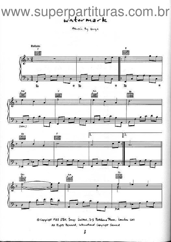 Partitura da música Watermark v.5