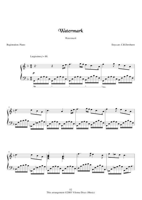 Partitura da música Watermark v.6