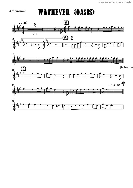 Partitura da música Wathever