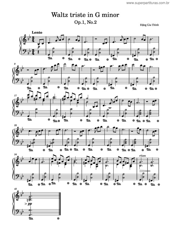 Partitura da música Watlz Triste In G Minor, Op.1 No.2