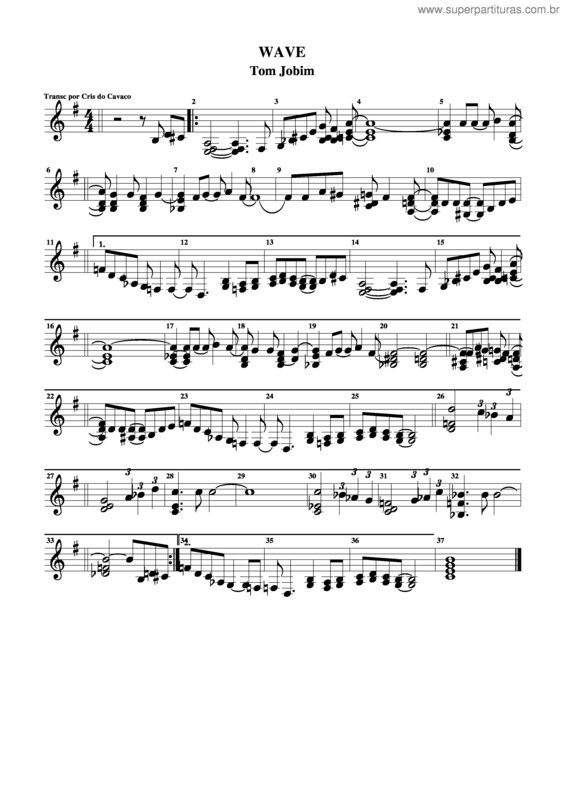 Partitura da música Wave v.2