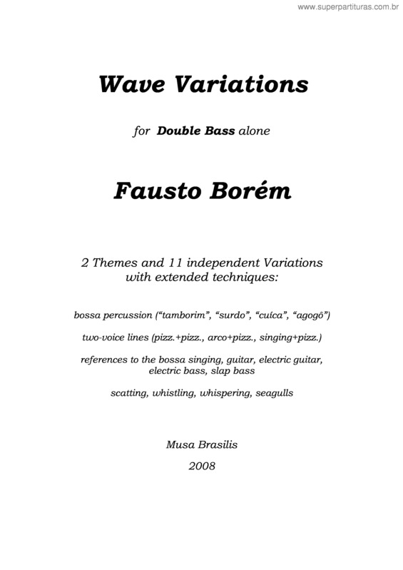 Partitura da música Wave variations