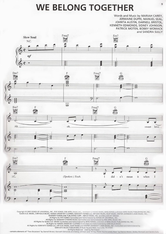 Partitura da música We Belong Together v.2