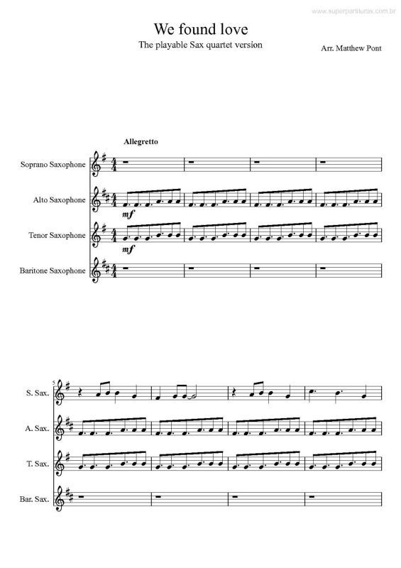 Partitura da música We Found Love v.2