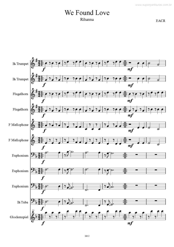 Partitura da música We Found Love v.3