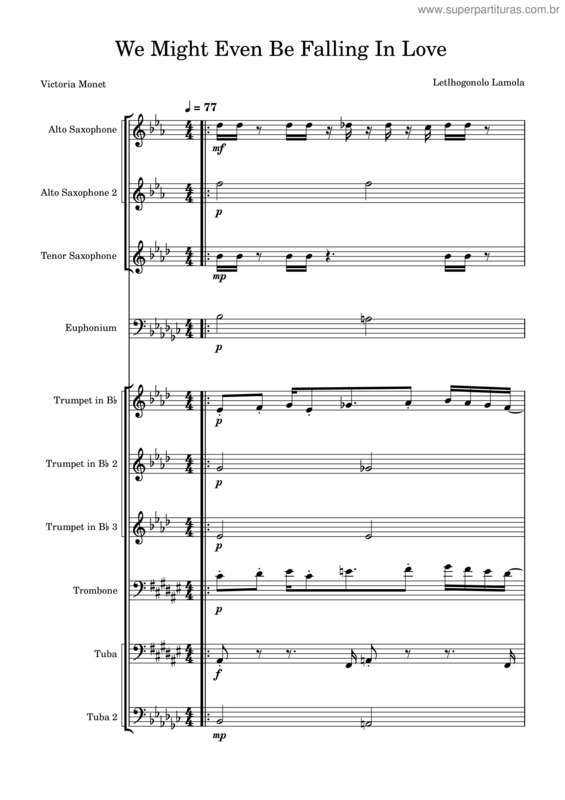 Partitura da música We Might Even Be Falling In Love