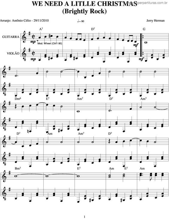 Partitura da música We Need A Little Christmas