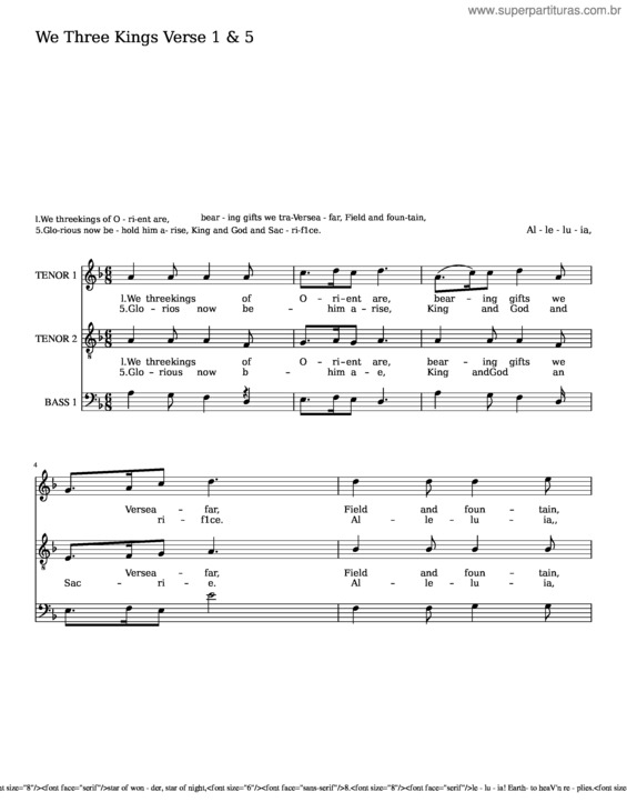 Partitura da música We Three Kings Male Trio