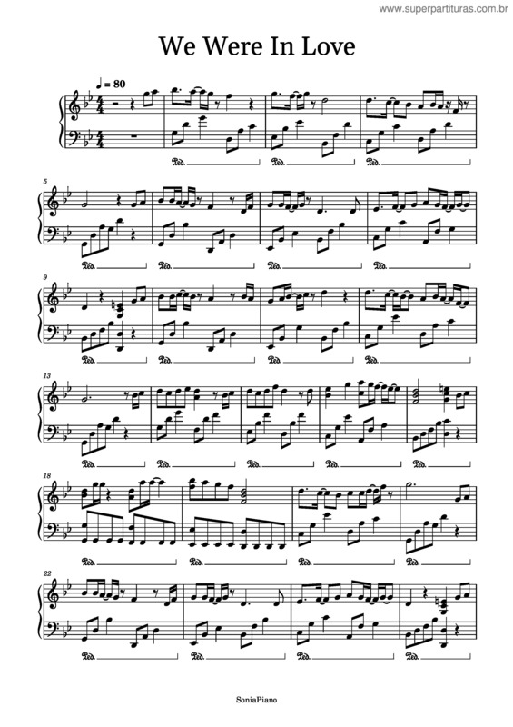 Partitura da música We Were In Love – T–Ara