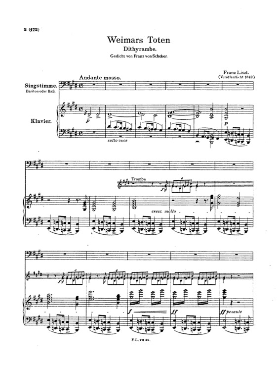 Partitura da música Weimars Toten S.303