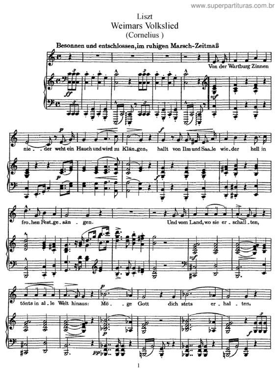 Partitura da música Weimars Volkslied