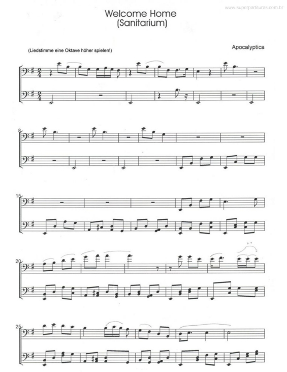 Partitura da música Welcome Home