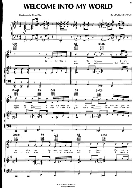 Partitura da música Welcome Into My World