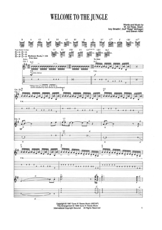 Partitura da música Welcome To The Jungle