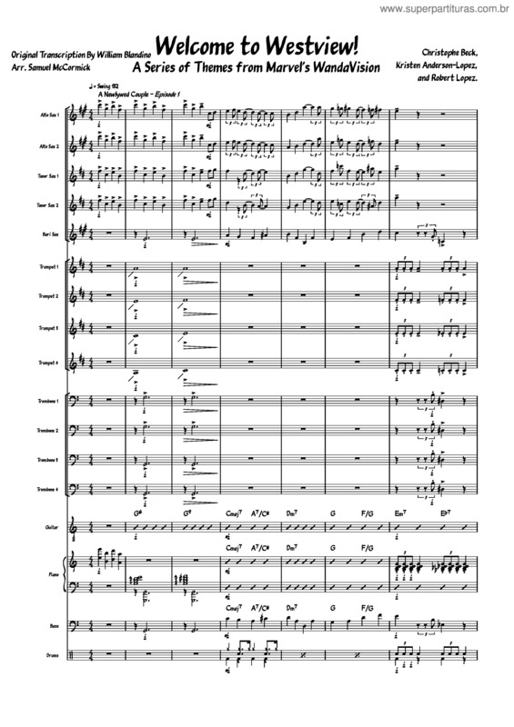 Partitura da música Welcome To Westview! – Kristen Anderson–Lopez & Robert Lopez, Arr. Samuel Mccormick