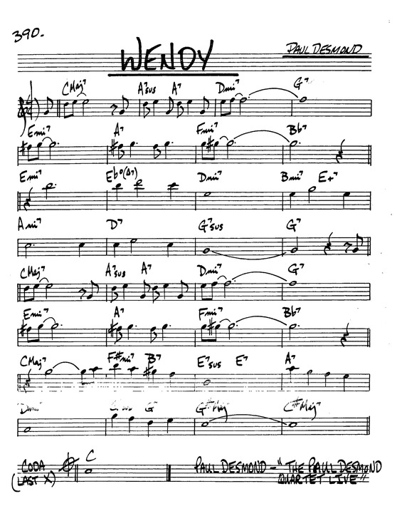 Partitura da música Wendy v.3