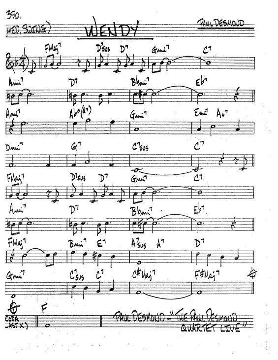 Partitura da música Wendy v.4