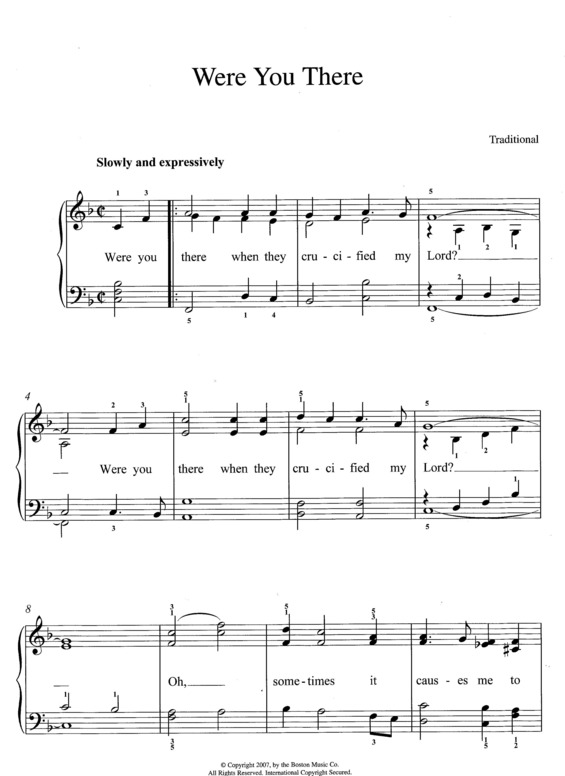 Partitura da música Were You There