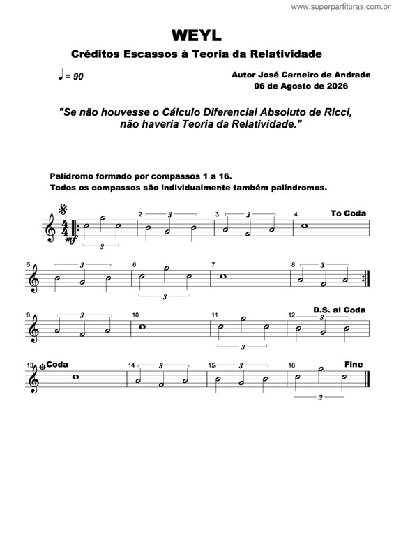 Partitura da música Weyl