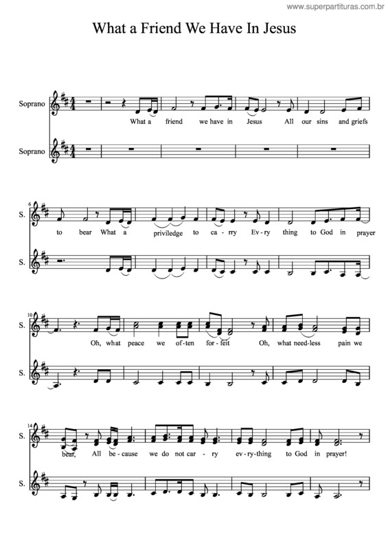 Partitura da música What A Friend We Have In Jesus v.12