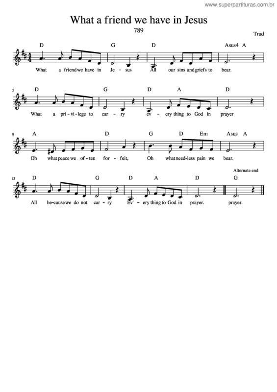 Partitura da música What A Friend We Have In Jesus v.14