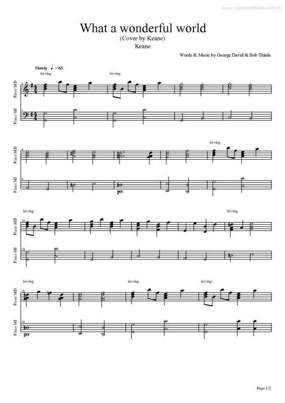 Partitura da música What a Wonderful World v.3