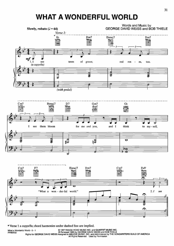 Partitura da música What a Wonderful World v.4