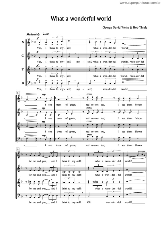 Partitura da música What A Wonderful World v.6