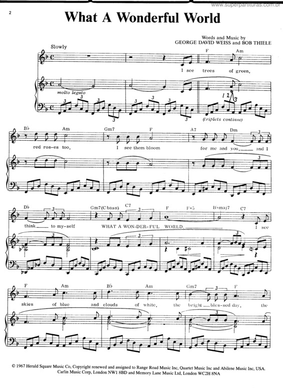 Partitura da música What A Wonderful World v.7