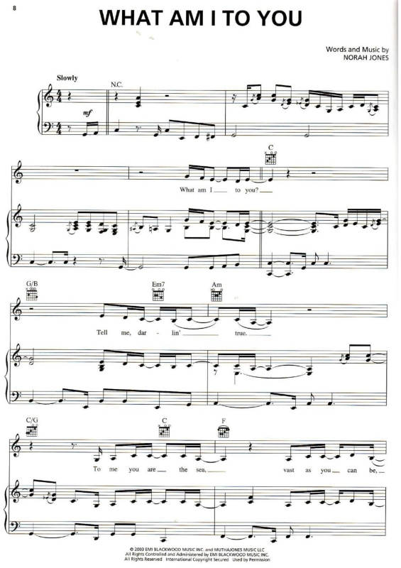 Partitura da música What Am I to You