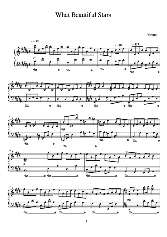 Partitura da música What Beautiful Stars