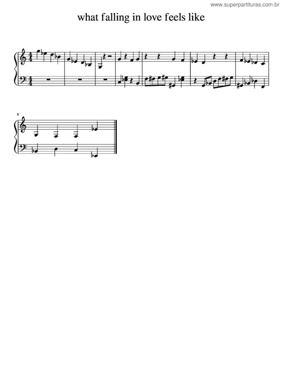 Partitura da música What Falling In Love Feels Like