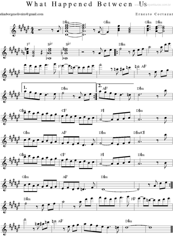 Partitura da música What Happened Between Us v.2