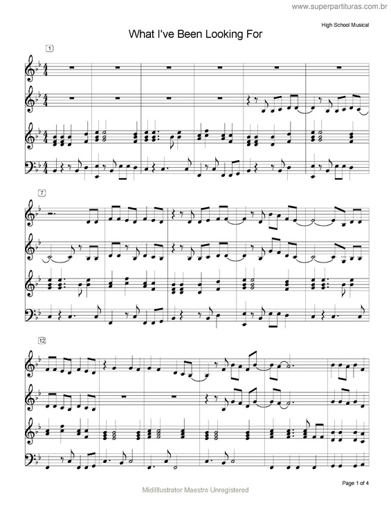 Partitura da música What I`ve Been Looking For