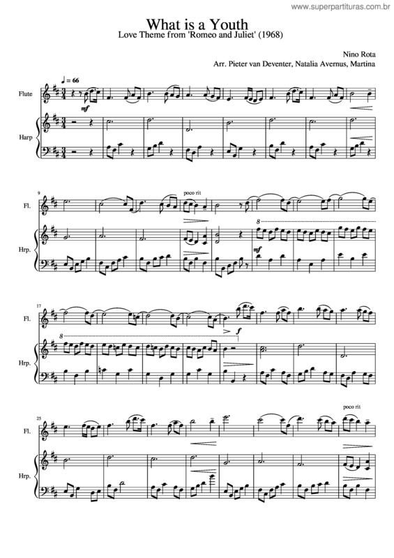 Partitura da música What Is A Youth – Nino Rota