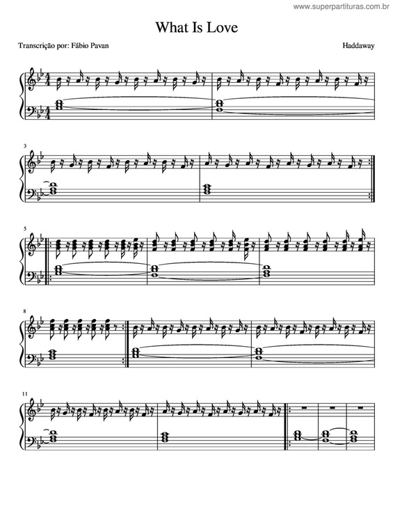 Partitura da música What Is Love