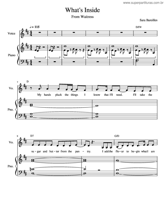 Partitura da música What`S Inside