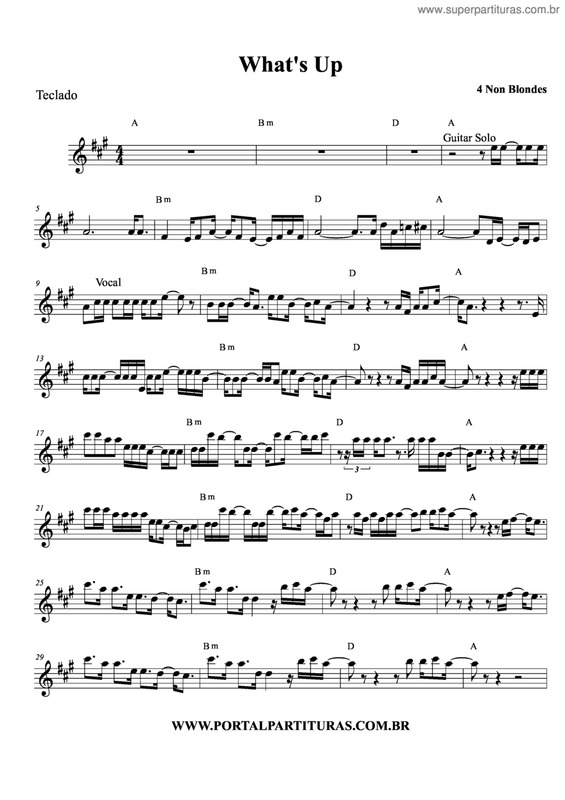 Partitura da música What's Up