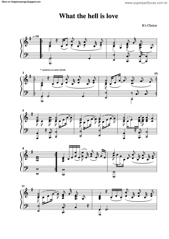 Partitura da música What The Hell Is Love