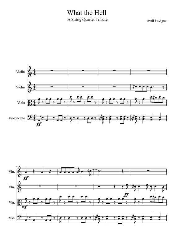 Partitura da música What the Hell v.2