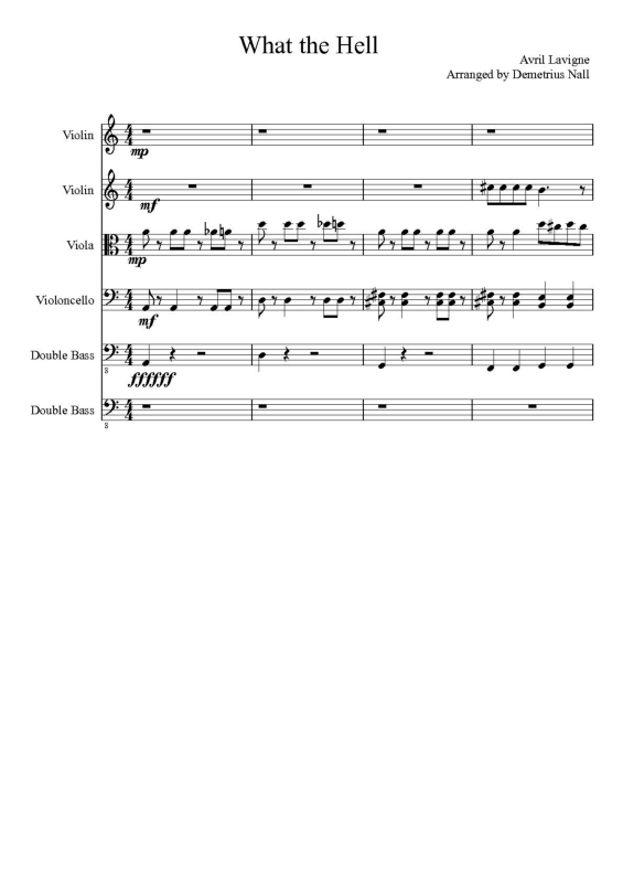 Partitura da música What the Hell v.3