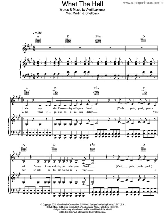 Partitura da música What The Hell v.4