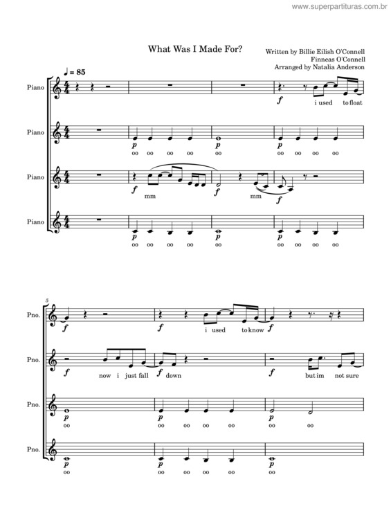 Partitura da música What Was I Made For?  – Billie Eilish